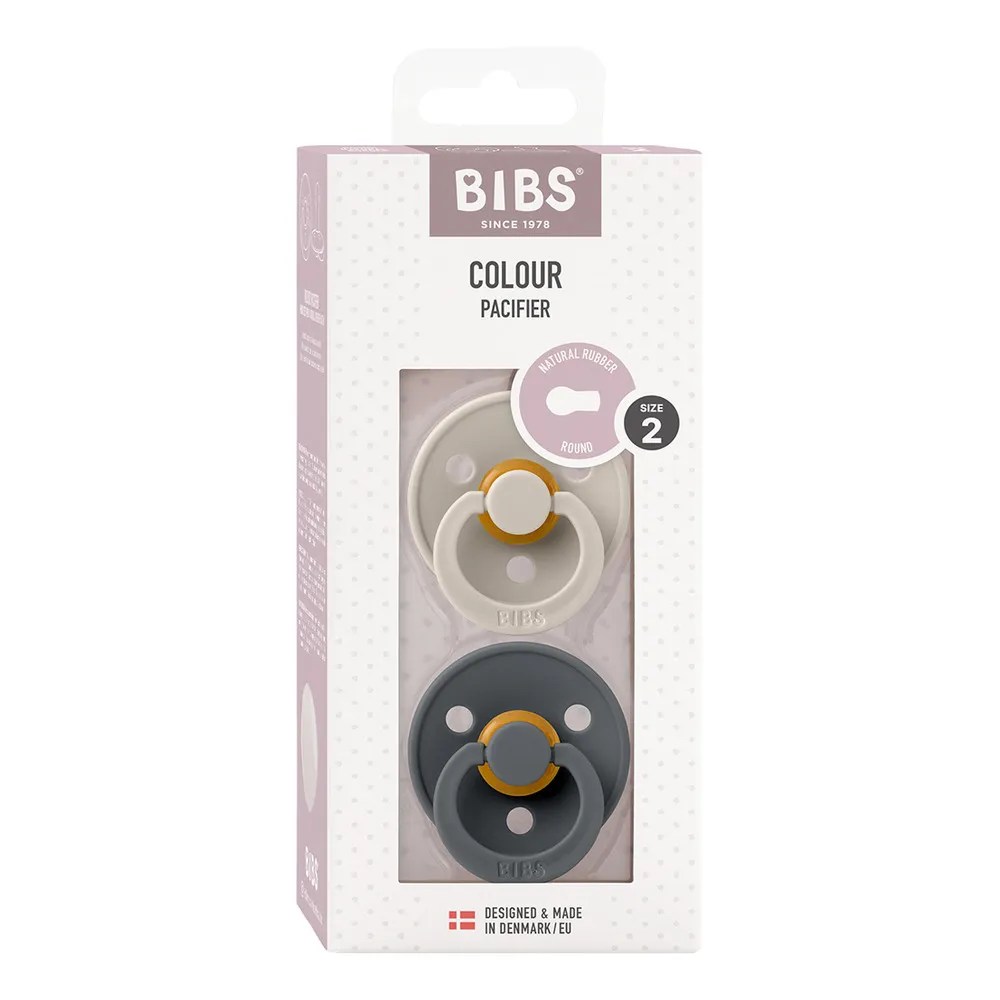 BIBS Colour Rund Latex Sand/Iron 2 pak - flere størrelser