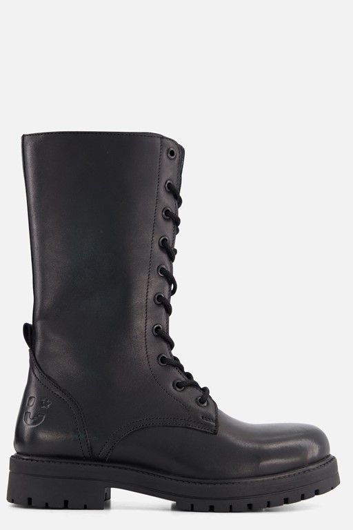 Muyters Hoge Veterboots zwart Leer