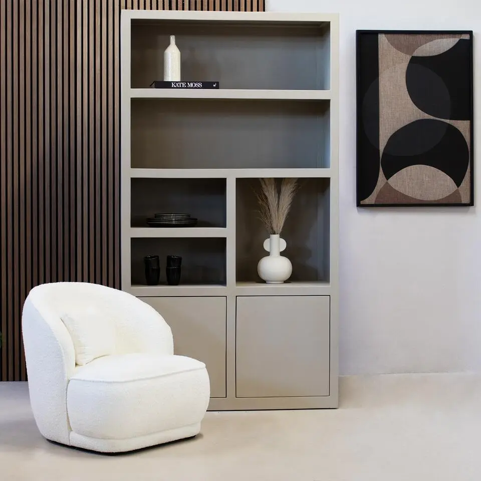 Wandkast Hardhout Beige - 120x45x220cm - Xander