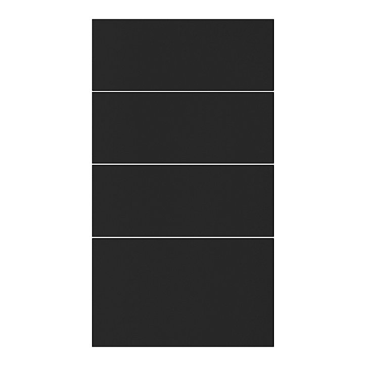 Façade de cuisine 3 tiroirs et 1 casserolier Stevia noir mat l. 40 cm x H. 72 cm GoodHome