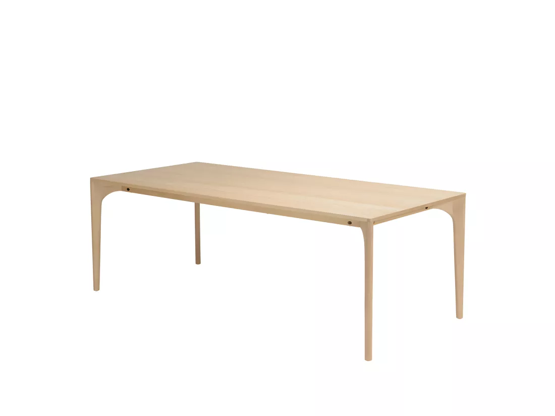 MADISON - Table à manger rect. 220x100cm naturelle pieds chêne massif