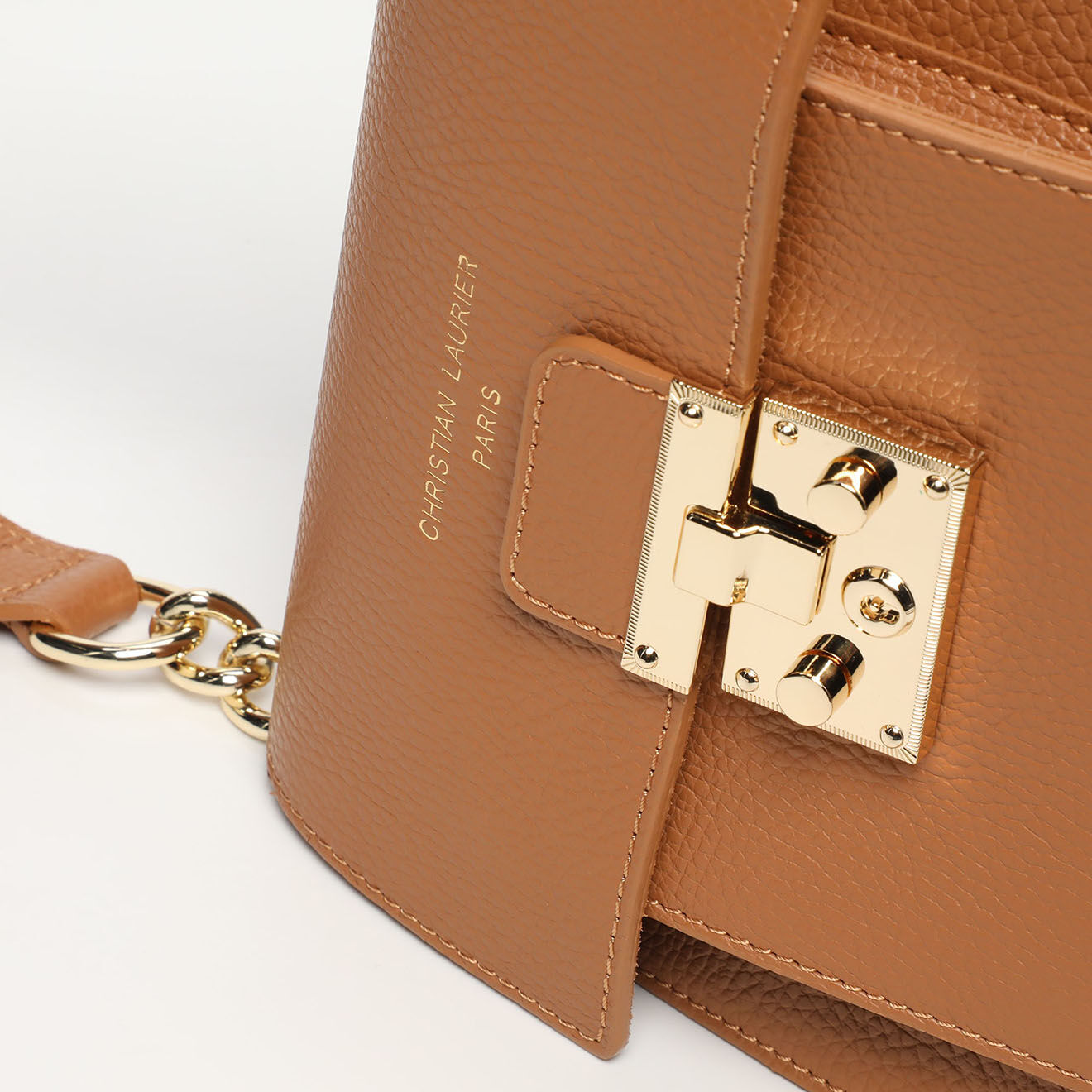 Christian Laurier Sac bandoulière en Cuir Adriana camel - 21.5x16x10 cm