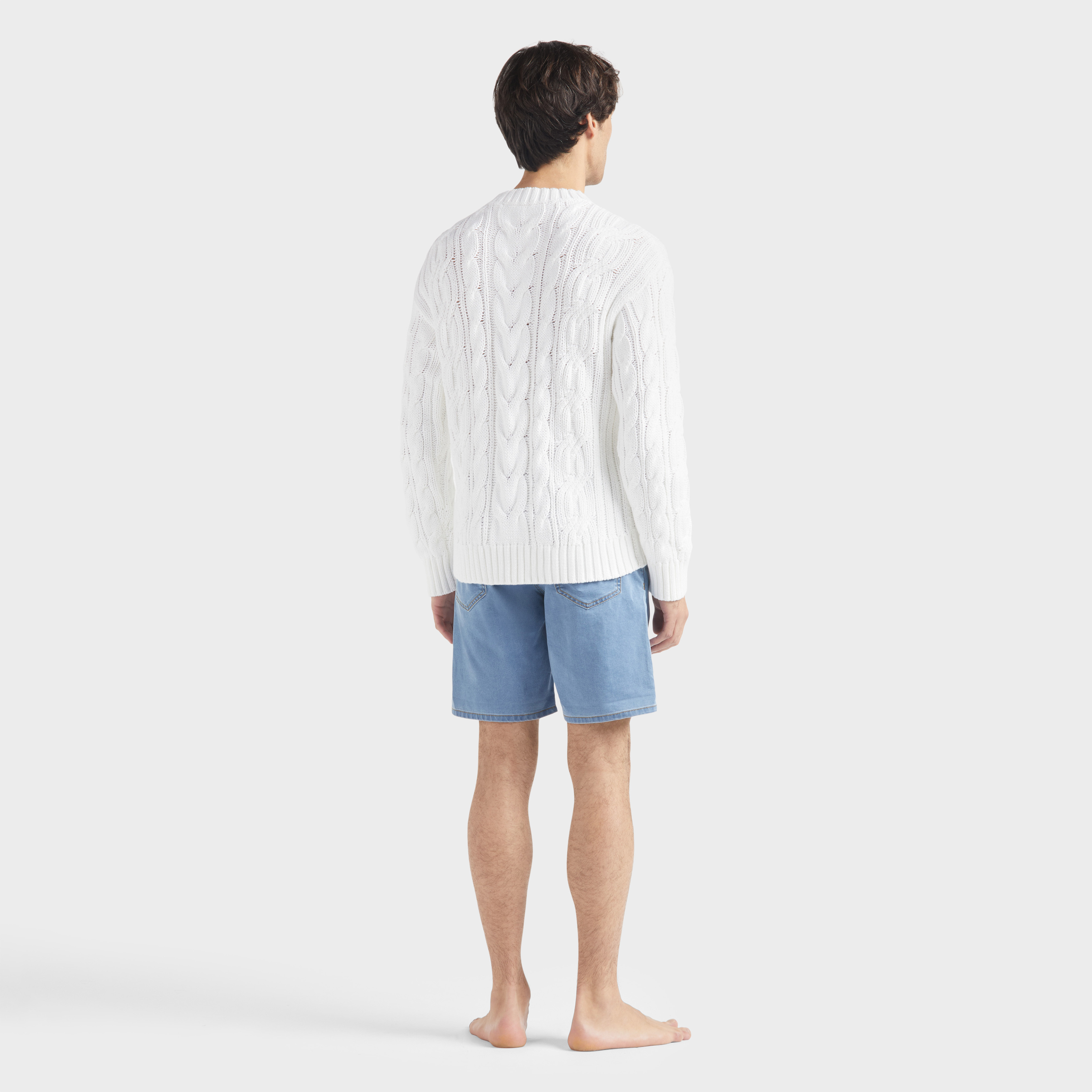 Pull en coton torsadé uni homme