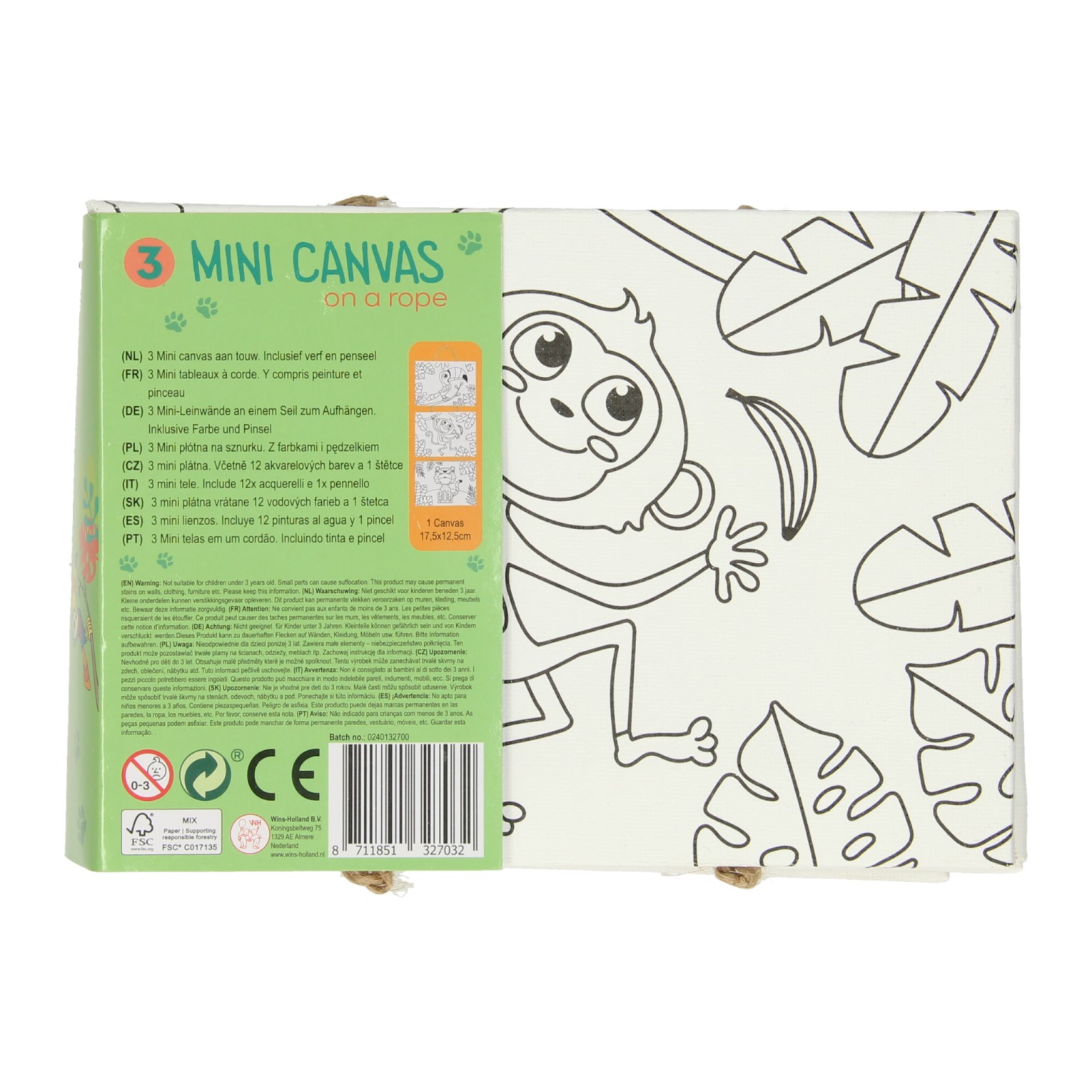 Canvas Schilderijen Aan Touw - Wilde Dieren, 3st