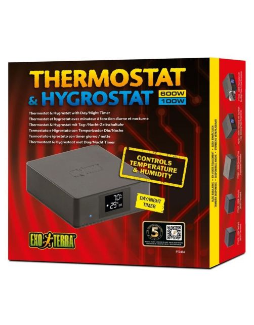 Exo Terra Thermostaat & Hygrostaat Met Timer - Verwarming - 600 Watt