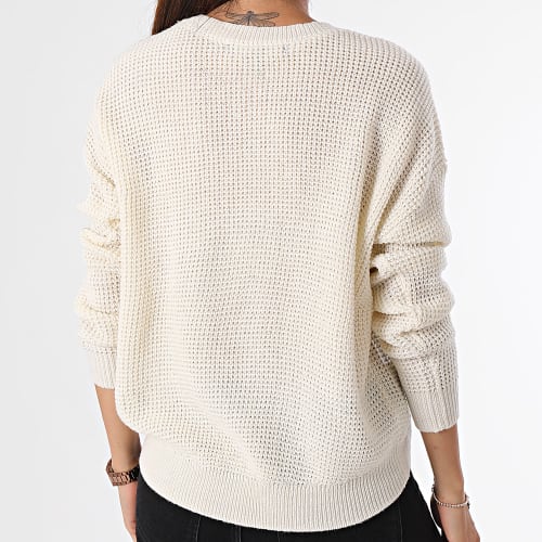 Pull Col V Femme Leanna Beige