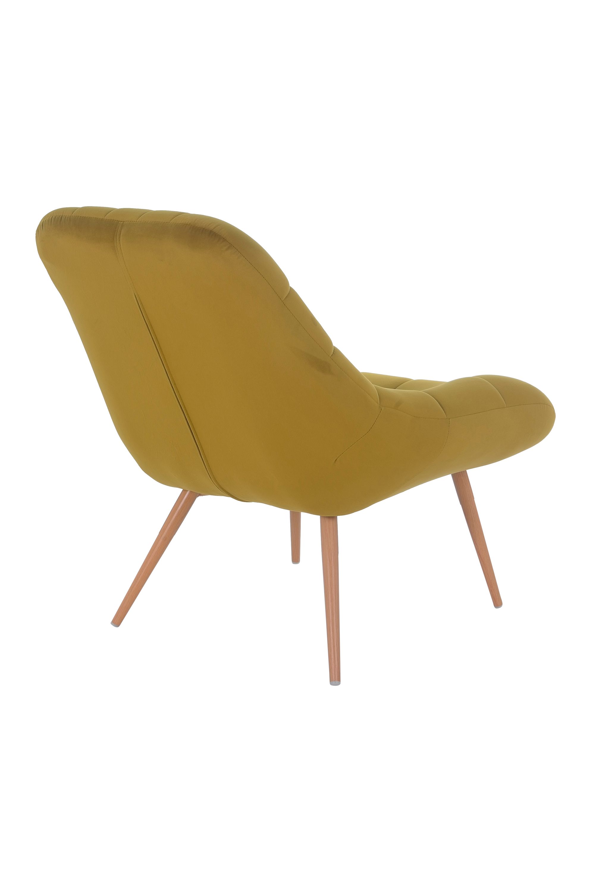 Sessel XXL Samt gelb Holzoptik Relaxsessel PolstersesselLoungesessel