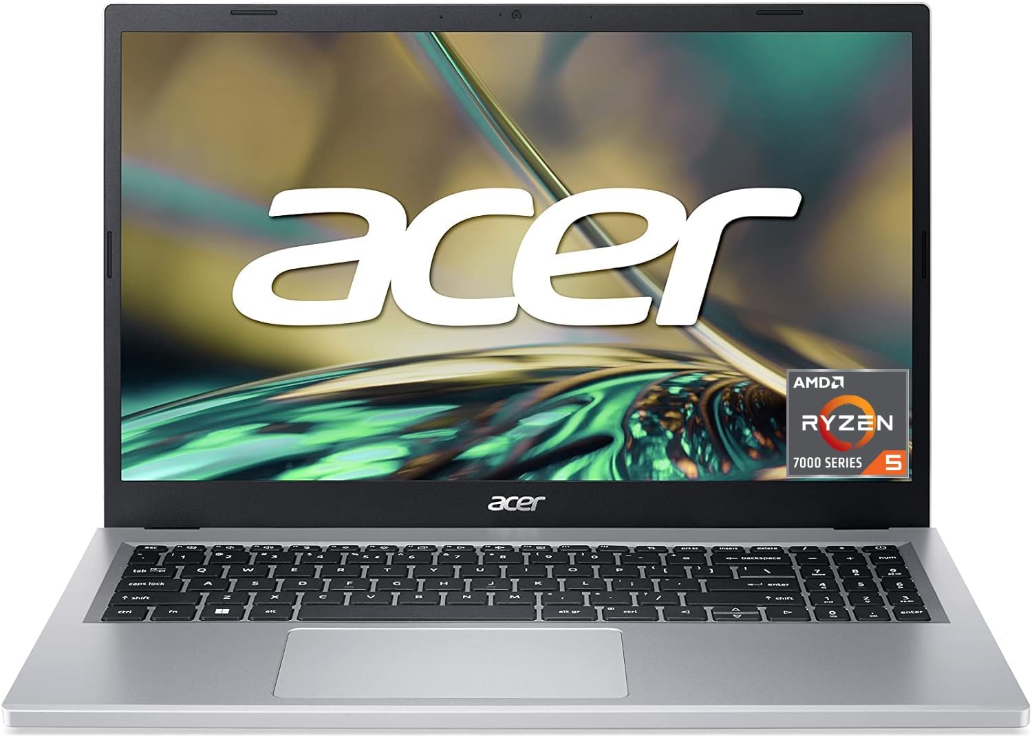 Acer Aspire 3 Laptop | 15.6 FHD Display | AMD Ryzen 5 7520U | 16GB RAM | 512GB SSD | AMD Radeon Graphics | Windows 11 | QWERTZ Keyboard | Silver