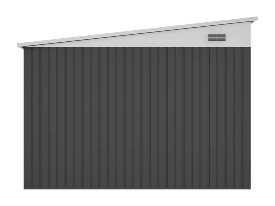 Abri de jardin métal adossé en acier galvanisé anthracite 9,76 m² - DAXTON