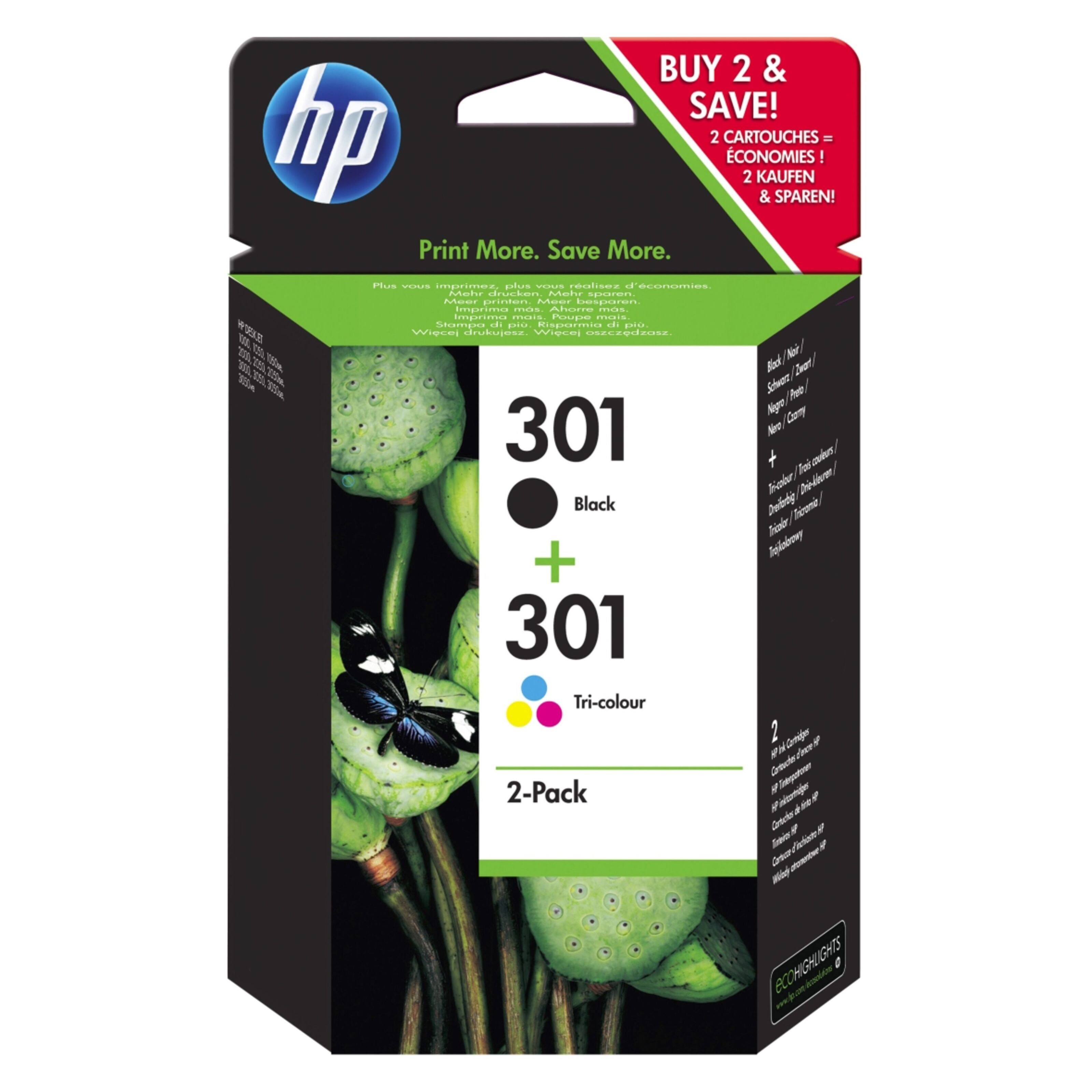 HP 301 Blekkpatroner 2-pakning