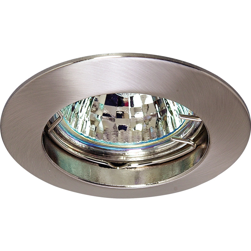 Inbouwspot rond vast IP20 GU10 Nickel Satin