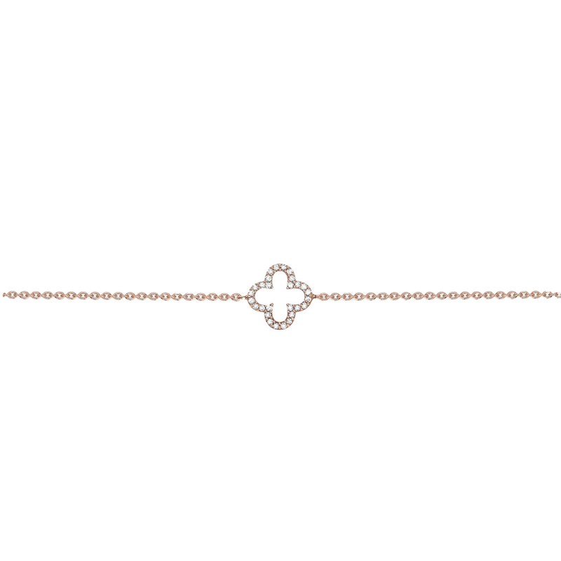 Bracelet Femme - Or 18 Carats - Diamant 0,09 Carats - Longueur : 18 cm