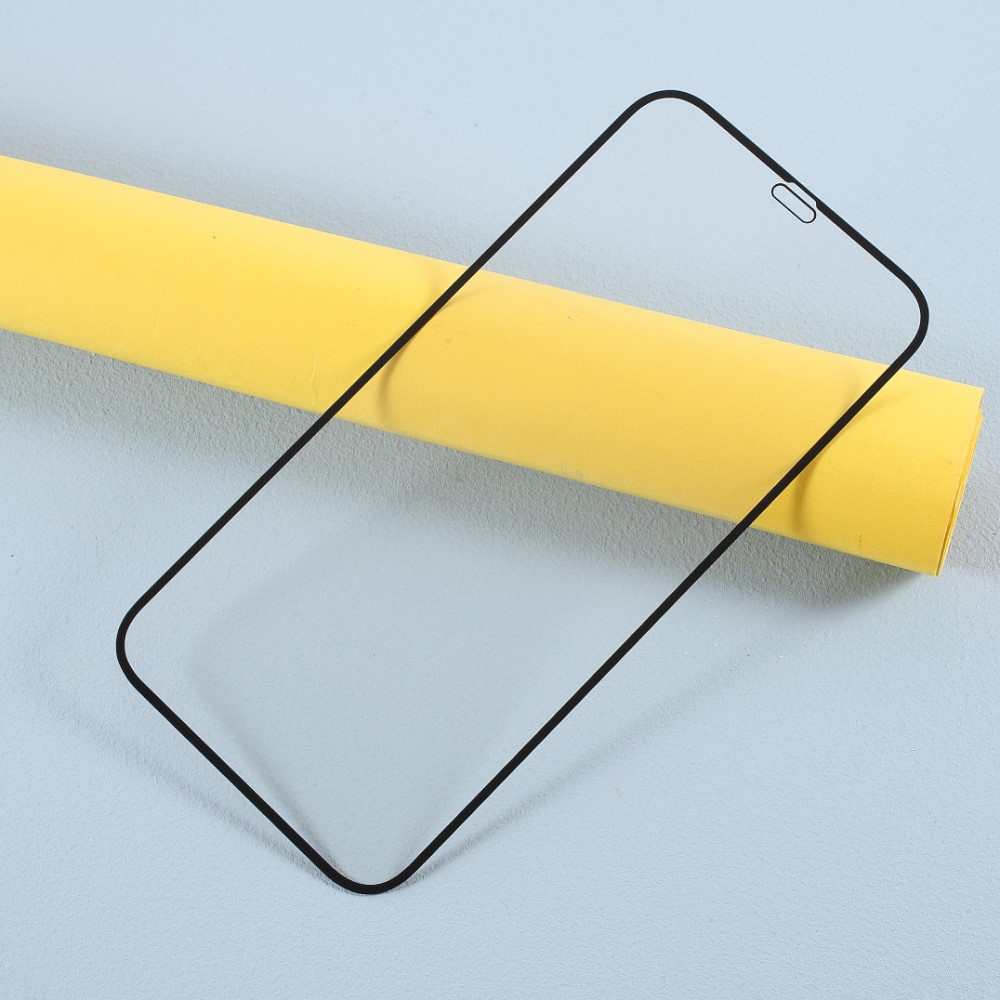 iPhone 12 / iPhone 12 Pro Full-Screen Vollbild Glas Display Schutz mit Rahmen - Schwarz