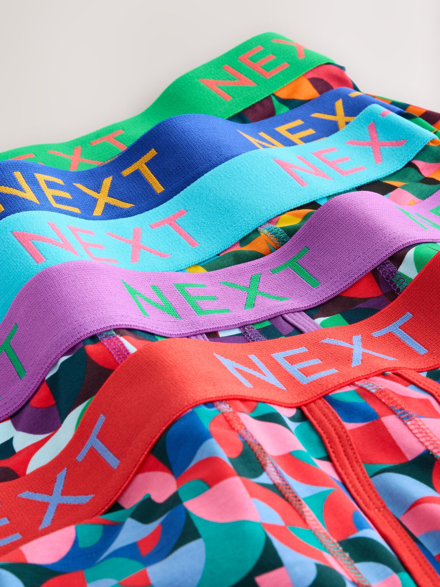 Helder Blauw/Oranje/Paars Cirkel Geo Print - Boxershorts met A-voorkant