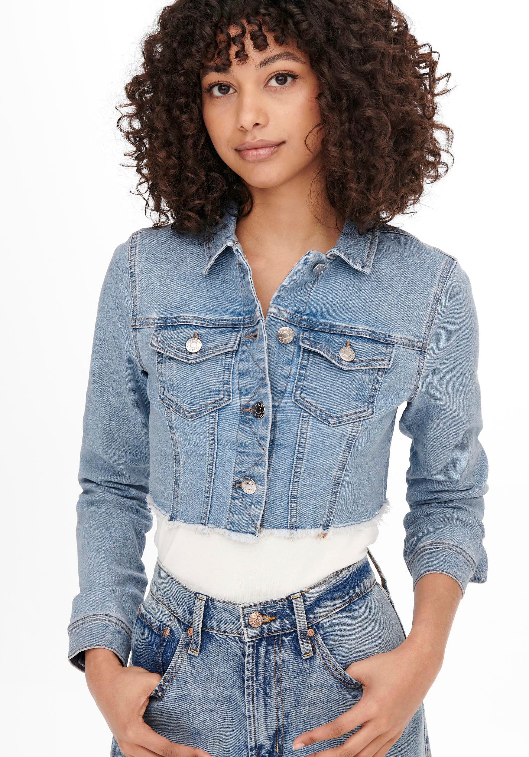 ONLY Jeansjacke »ONLWONDER LS CROPPED DNM JACKET GUA NOOS«