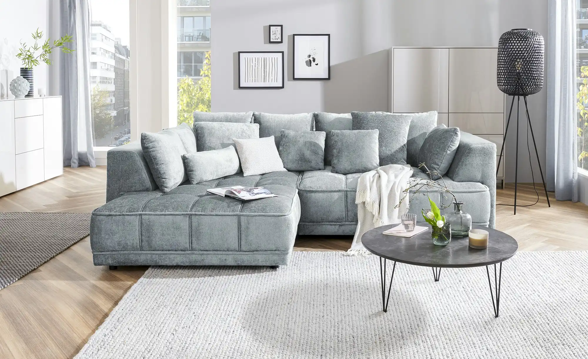 switch Ecksofa aus Samt Tiga