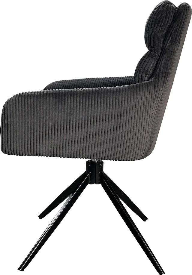 byLIVING Esszimmerstuhl »Pura« (Set) 2 Stk.Sitzschale 360°drehbar, Metall schwarz, Armlehnstuhl, diverse Farben
