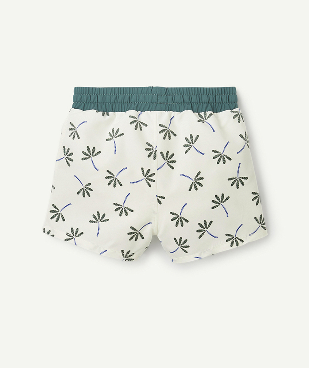 LASSIGSHORT DE BAIN ANTI-UV BÉBÉ GARÇON BLANC AVEC IMPRIMÉ PALMIER