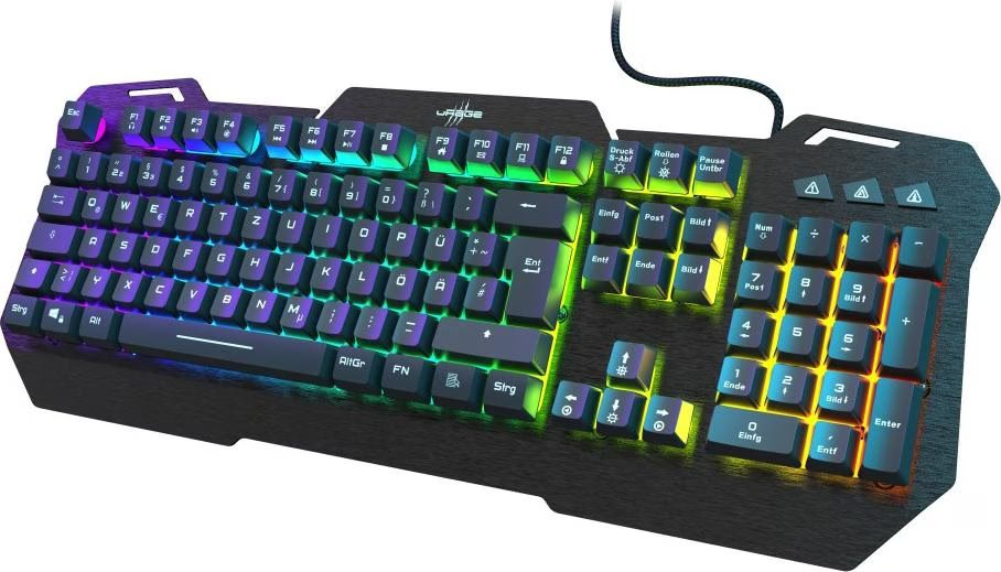 Exodus 450 Metal Gaming Tastatur Keyboard mit DE Layout und RGB Hintergrundbeleuchtung (77217820) - Schwarz