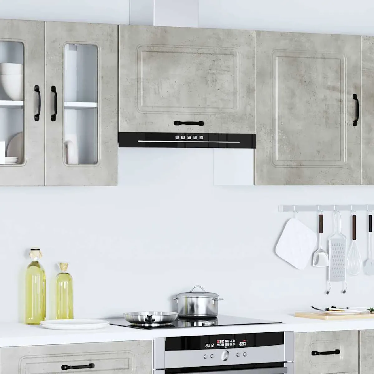 vidaXL Armoire murale cuisine Kalmar - Gris Béton