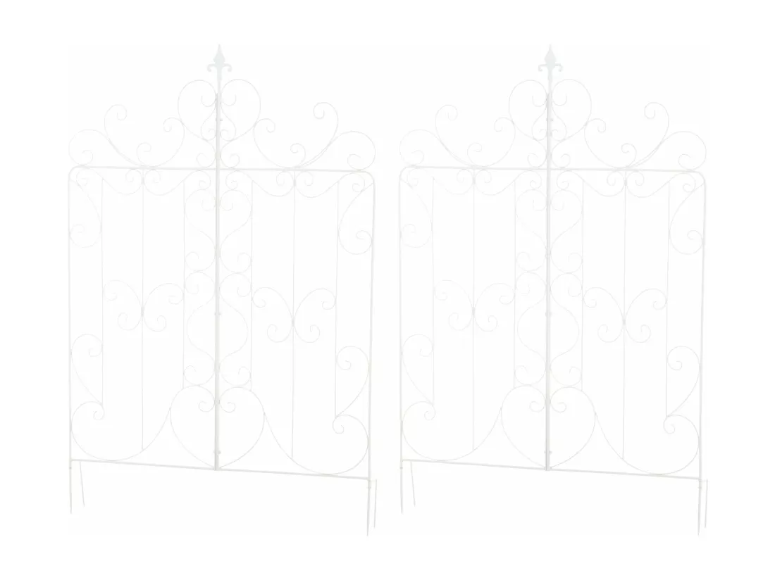 Lot de 2 treillis métal blanche 99 x 1 x 133 cm 10_0003837