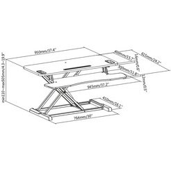 Garniture de bureau assis/debout, hauteur réglable