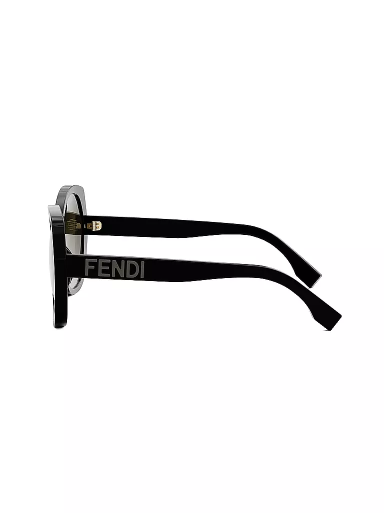 FENDI Lettering schwarze Butterfly Sonnenbrille schwarz
