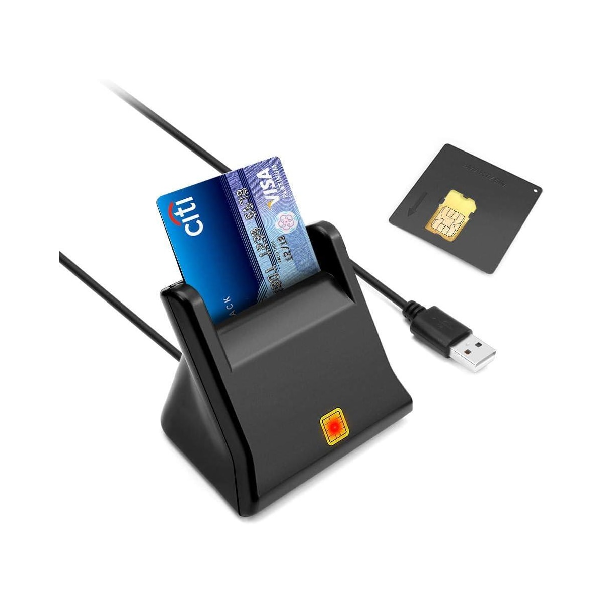 NÖRDIC USB-A Smart- og SIM-kortleser ISO7816 ID-kort EMV Kredittkort