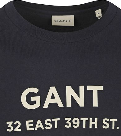 Gant T-shirt Graphic Logo Navy 2003301-433 kopen