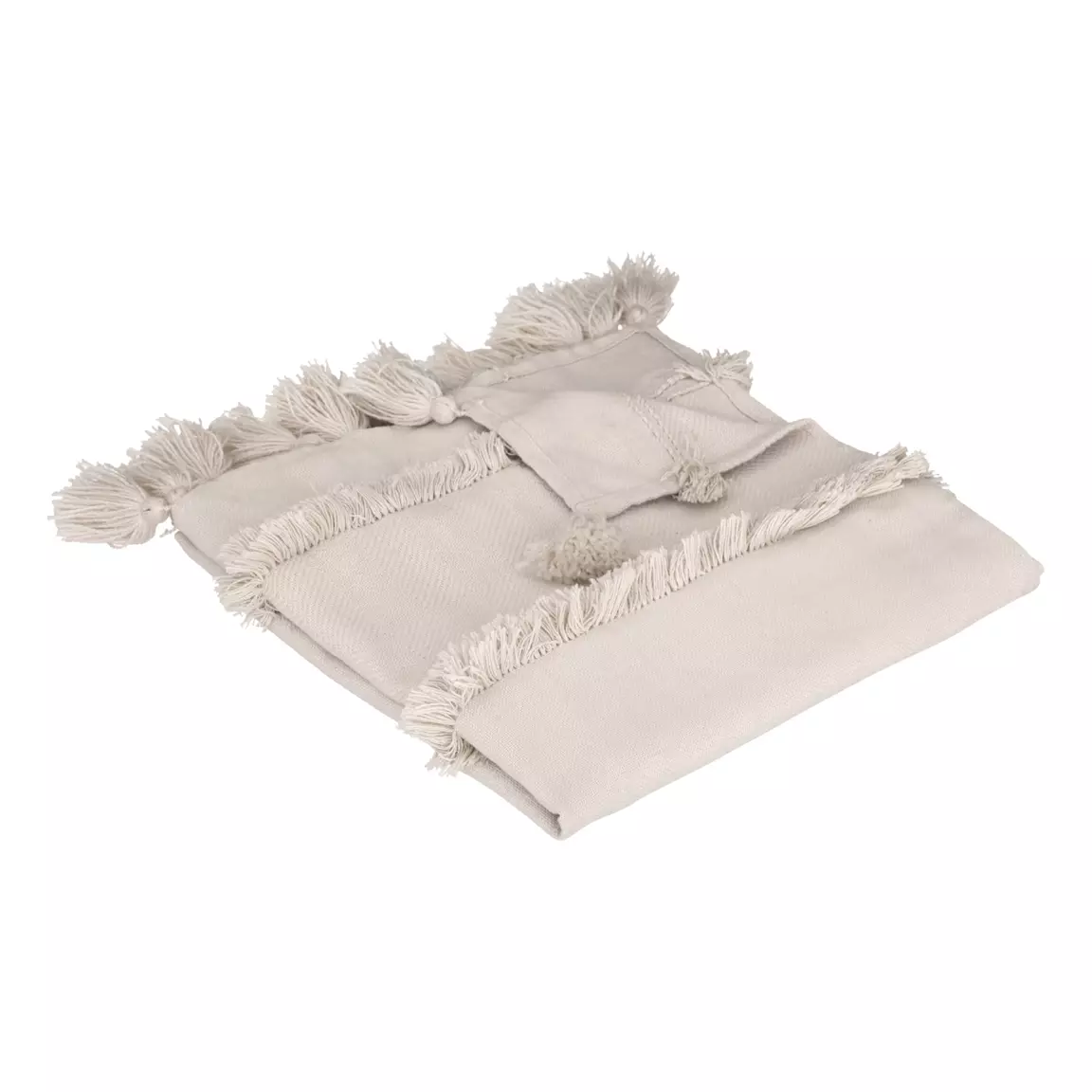 Jeté de lit polyester recyclé (130 x 180 cm) Row Ecru