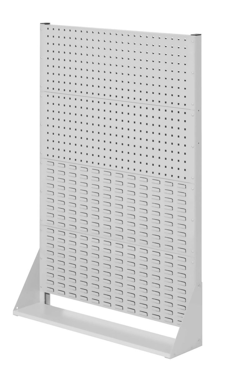 Kappes® RasterPlan Scheidingswanden, enkelzijdig, maat #4 - 2x geperforeerde panelen, 2x gesleufde panelen, lichtgrijs RAL 7035