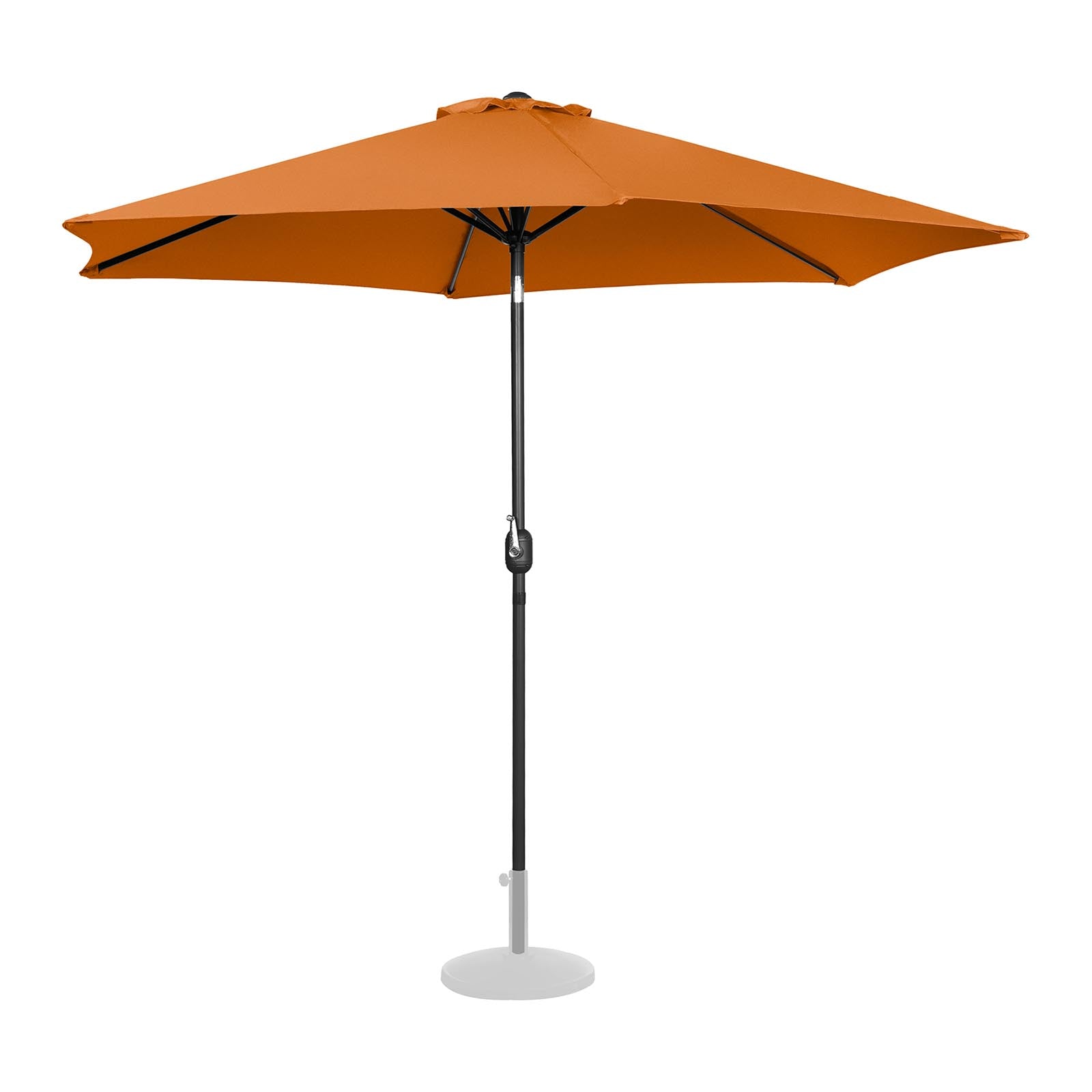 Parasol de terrasse hexagonal diamètre 300 cm inclinable orange