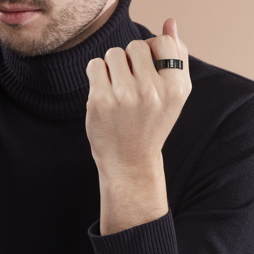 Bague Fabio Acier Noir