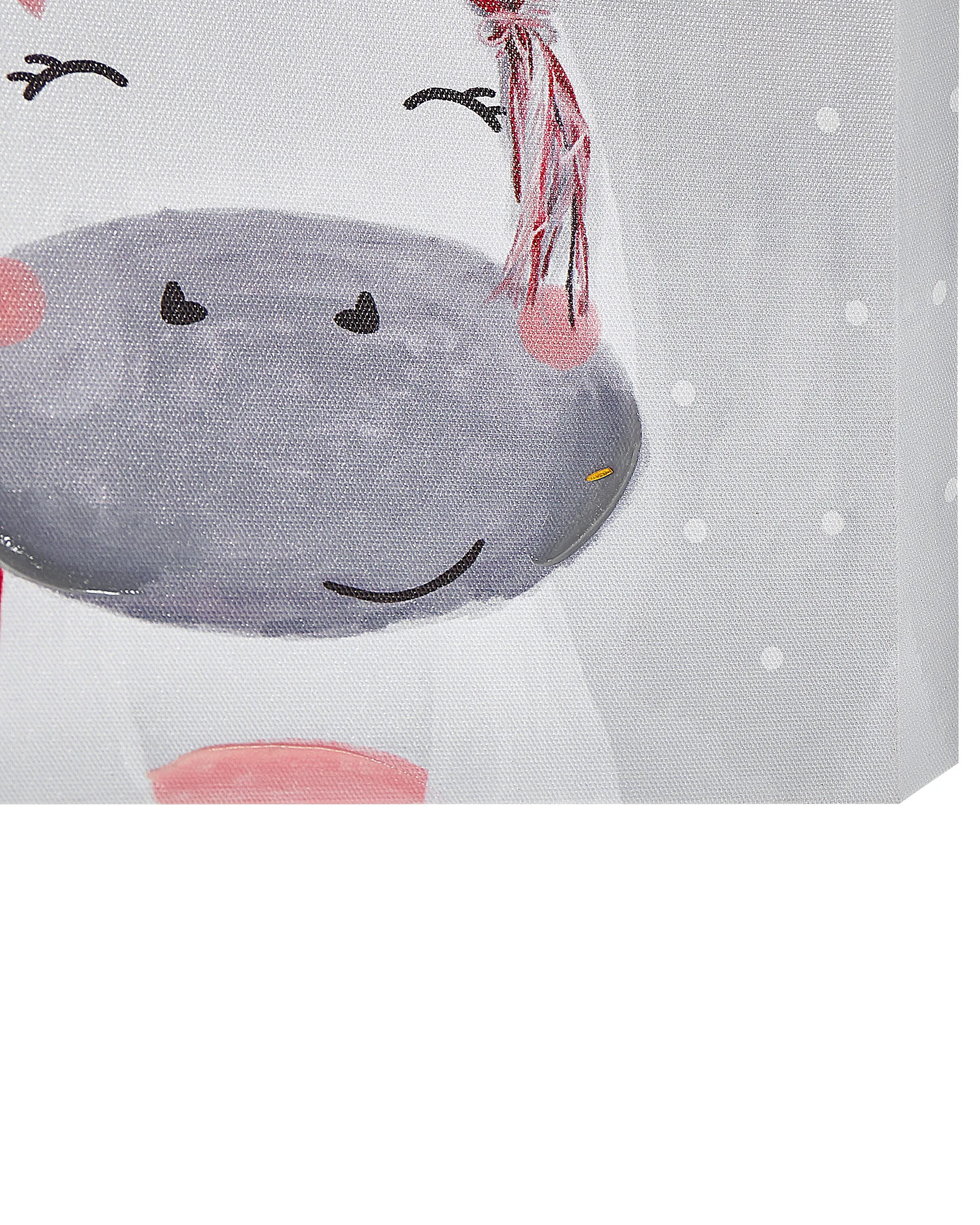 Set van 3 canvassen TIMIA Dieren motief 30 x 30 cm Grijs