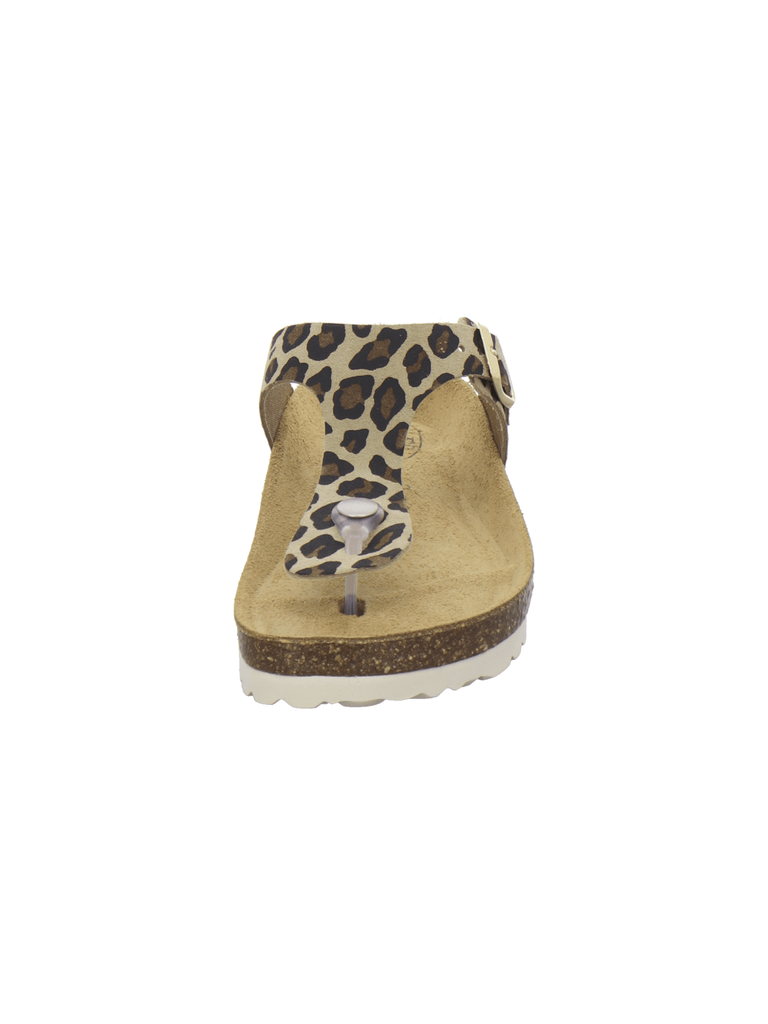Zehensteg Sandalen Damen leo-beige