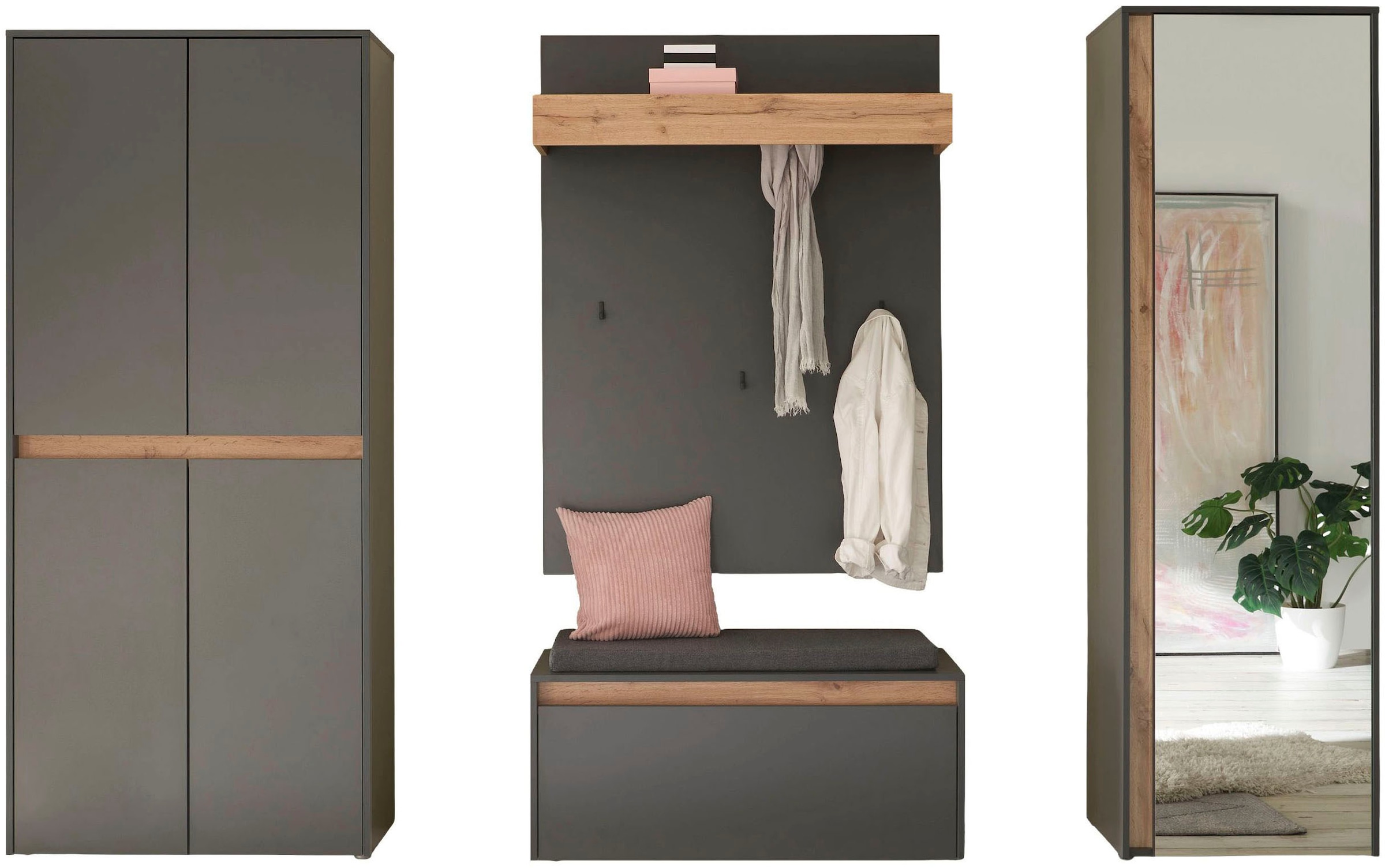 INOSIGN Garderoben-Set »City/Giron, moderne Garderobe, viel Stauraum, ca. 40 Schuhe« Set, 4 Stk. tlg.