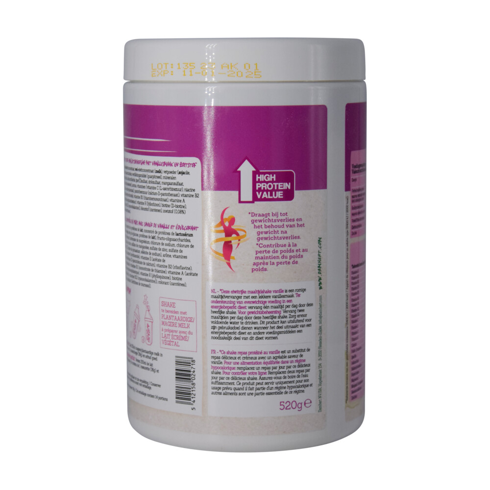 3x Damhert Maaltijdshake Vanille 520 gr