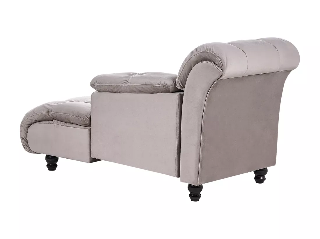 Chaise longue en tissu taupe LORMONT