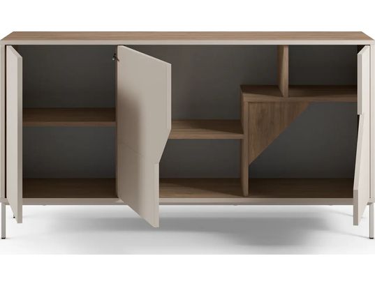 CONCEPT1 - Bahut Lilou 3P chene creme 150 x 40 x h80cm