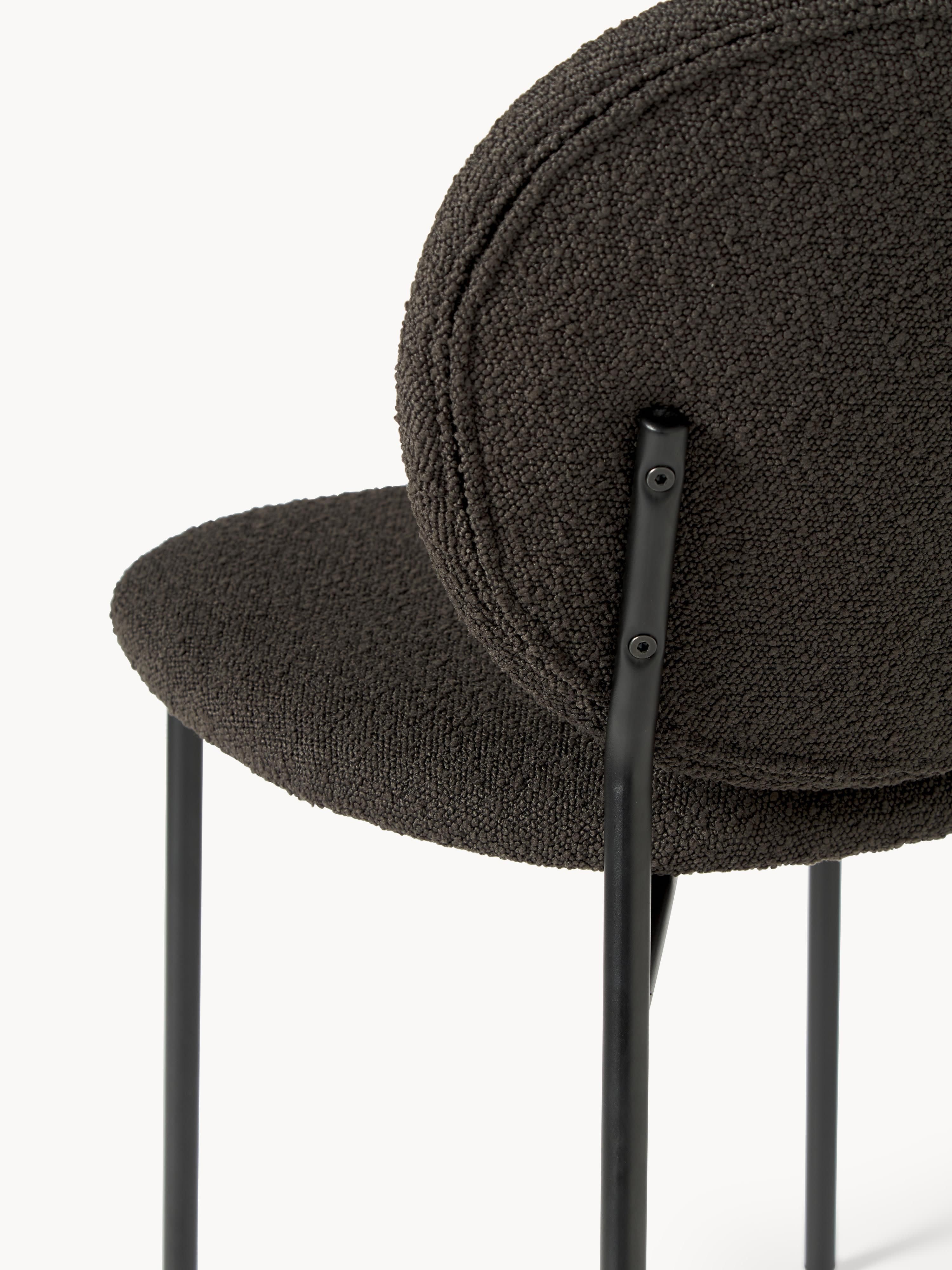 Bouclé gestoffeerde stoelen Ulrica, 2 stuks