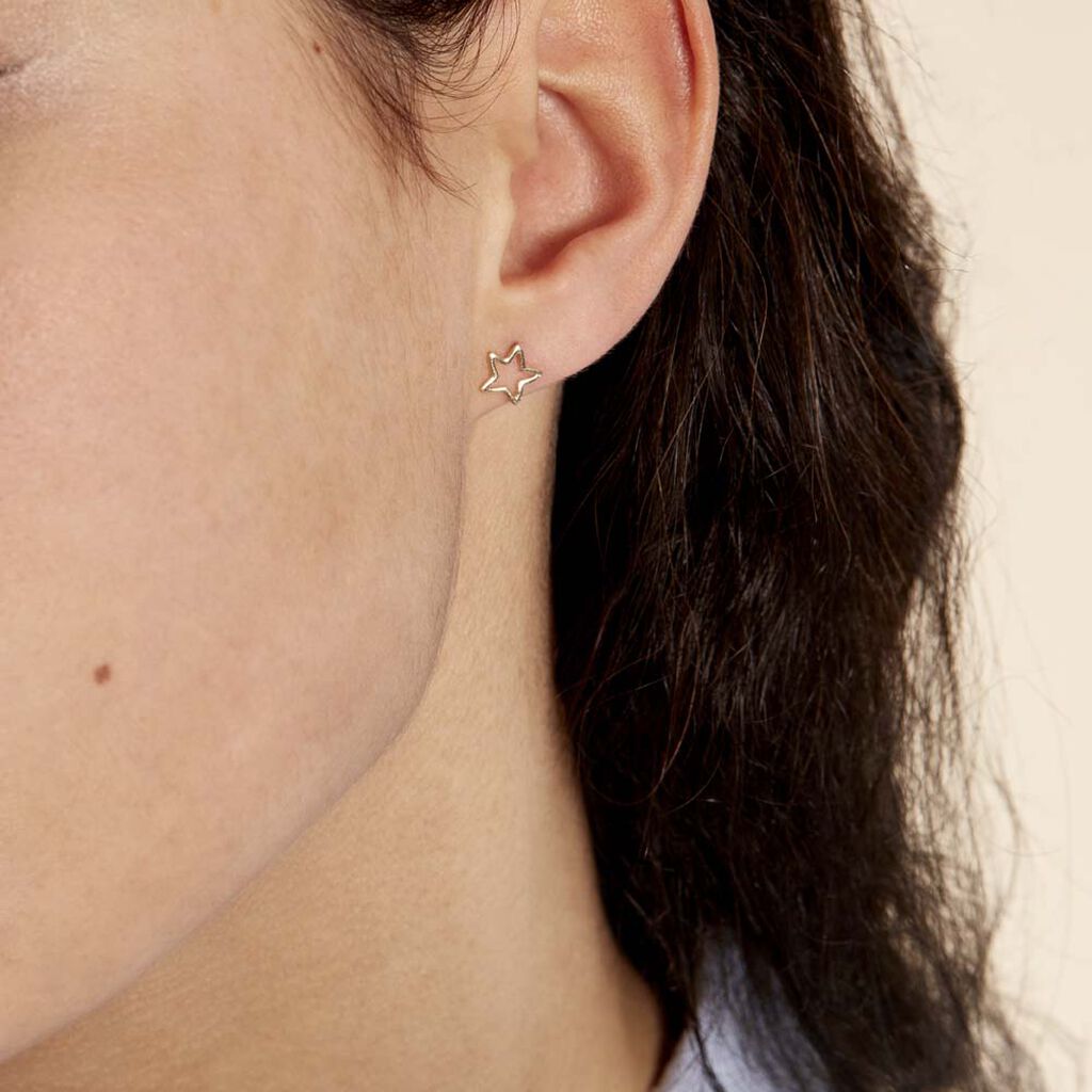 Boucles D'oreilles Puces Alphonsine Etoile De Mer Or Jaune