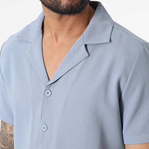 Chemise Manches Courtes Bleu Clair