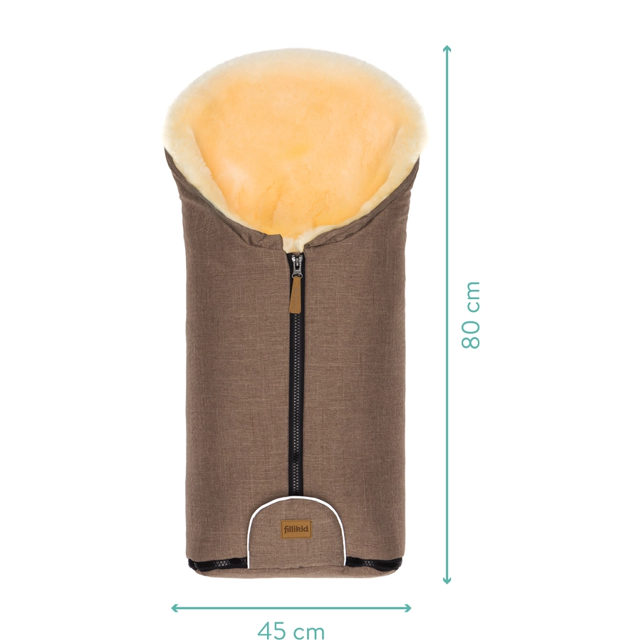 fillikid Winterfußsack Pamir Gr. 0 Echtfell braun melange