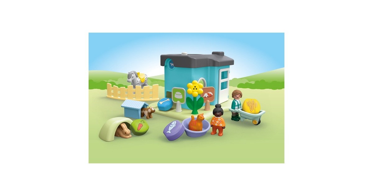 PLAYMOBILJunior - Dierenpension met voedseldispenser Constructiespeelgoed  (71690)