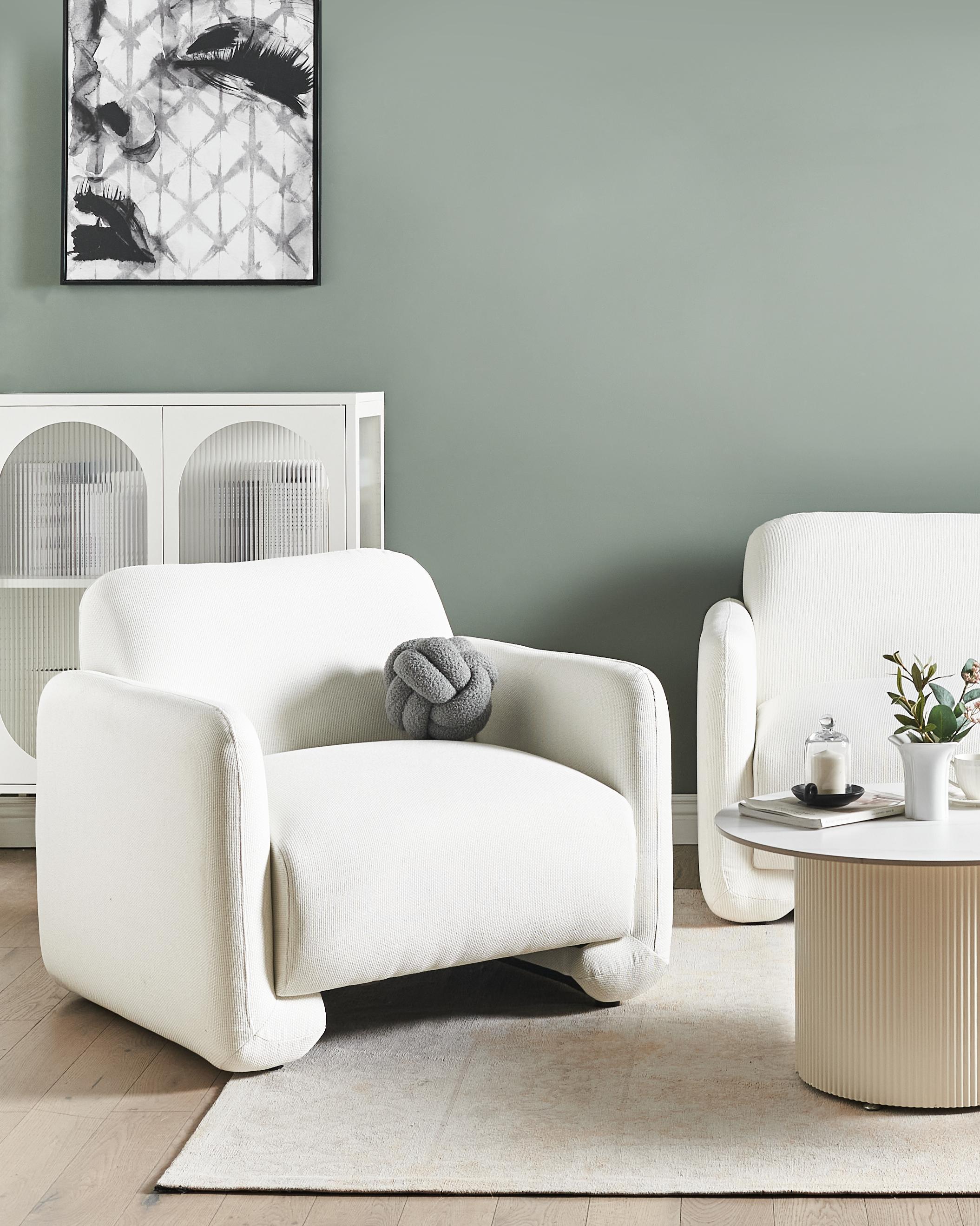 Fauteuil SALAND Stof Wit