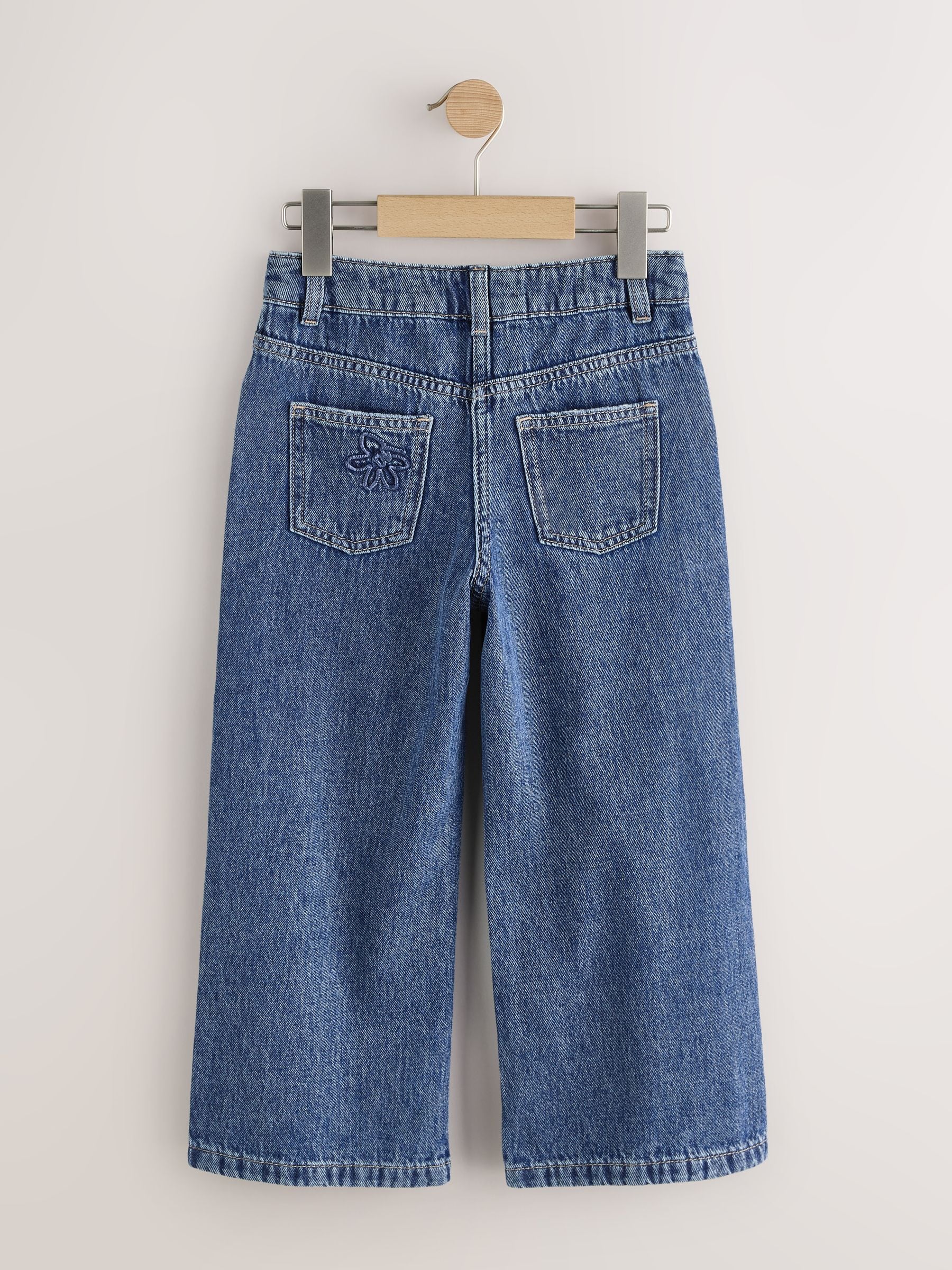 Normaal blauw - Wide Floral Print Embellished Jeans (3-16yrs)