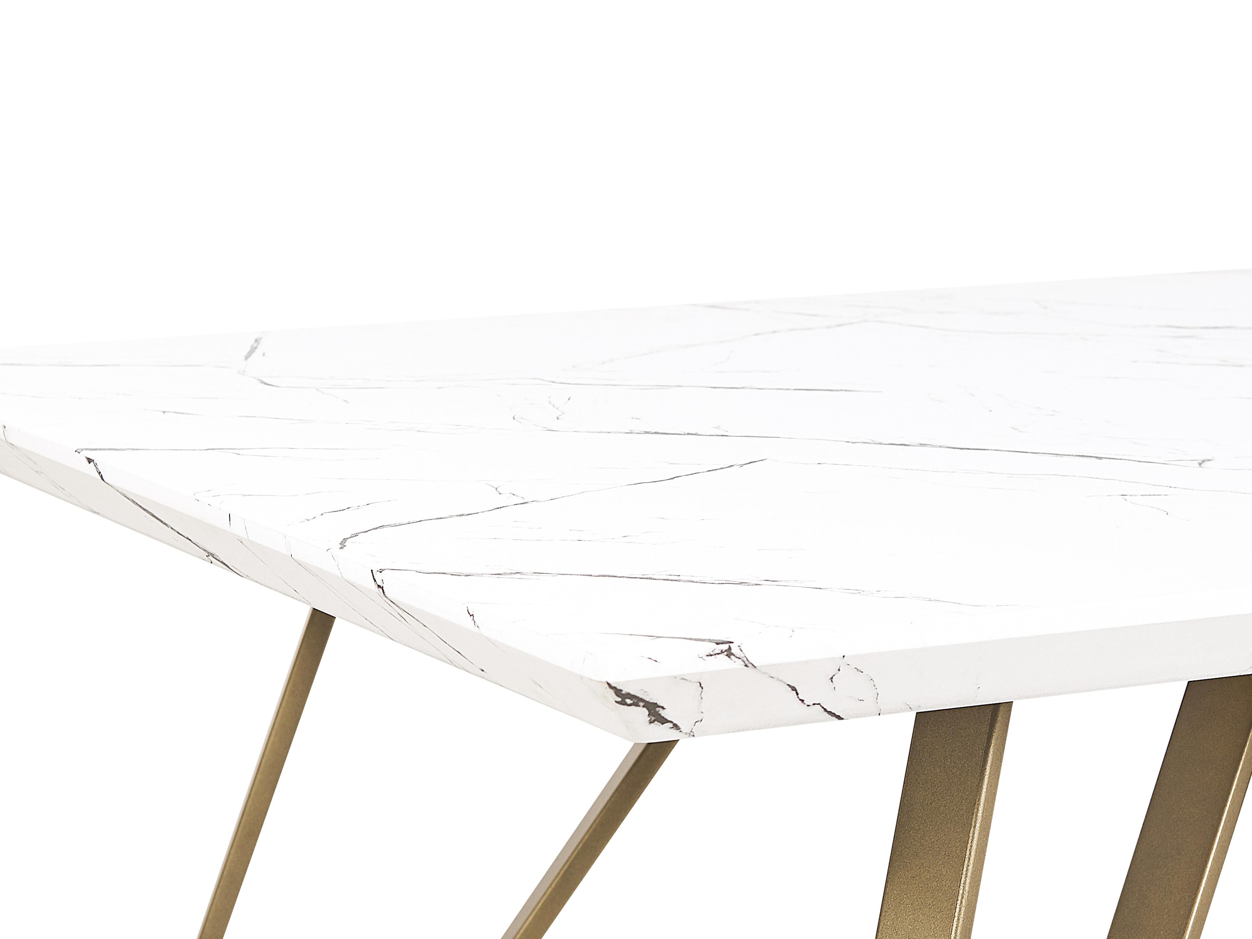 Eettafel MOLDEN Marmer/goud 80 cm 150 cm
