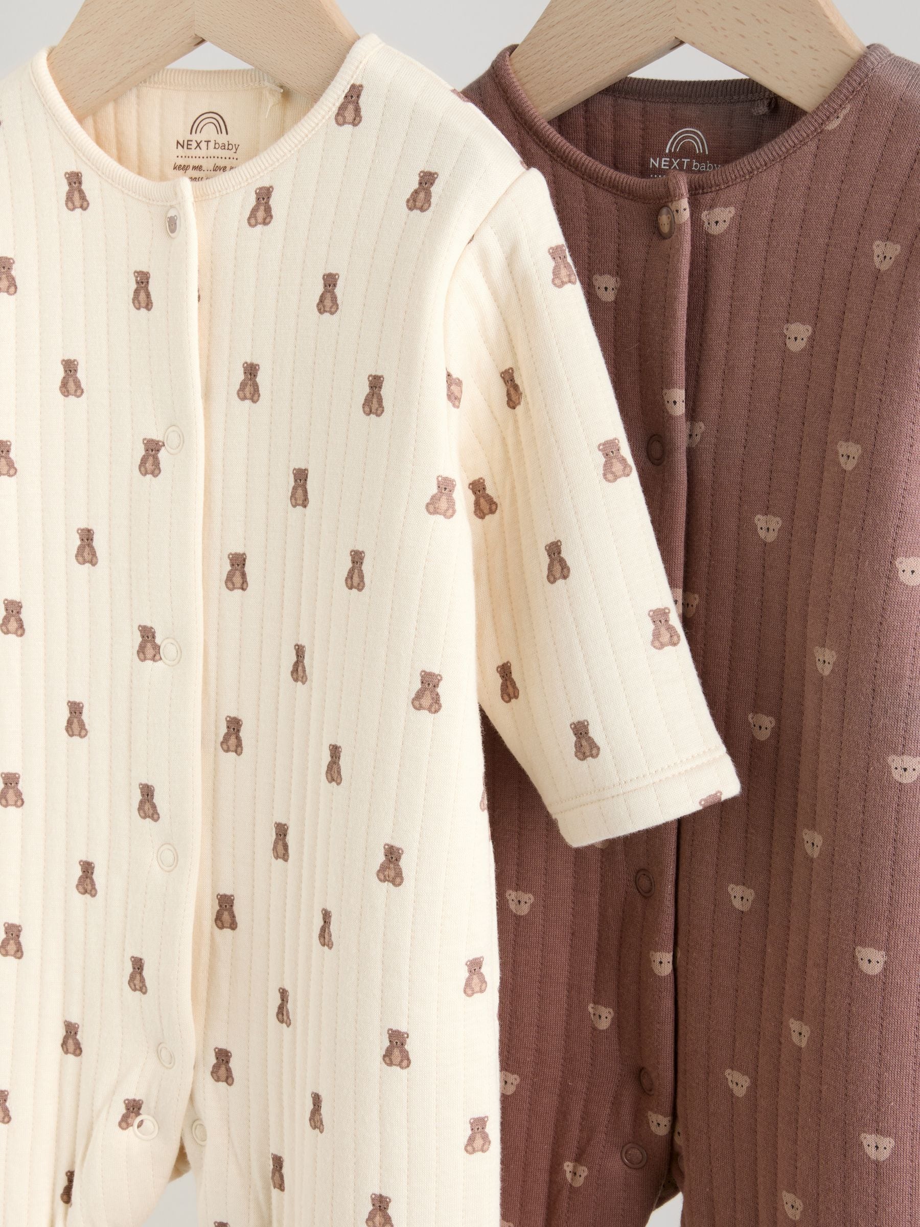 Bruin - Baby Quilted Bear Sleepsuits 2 Pack