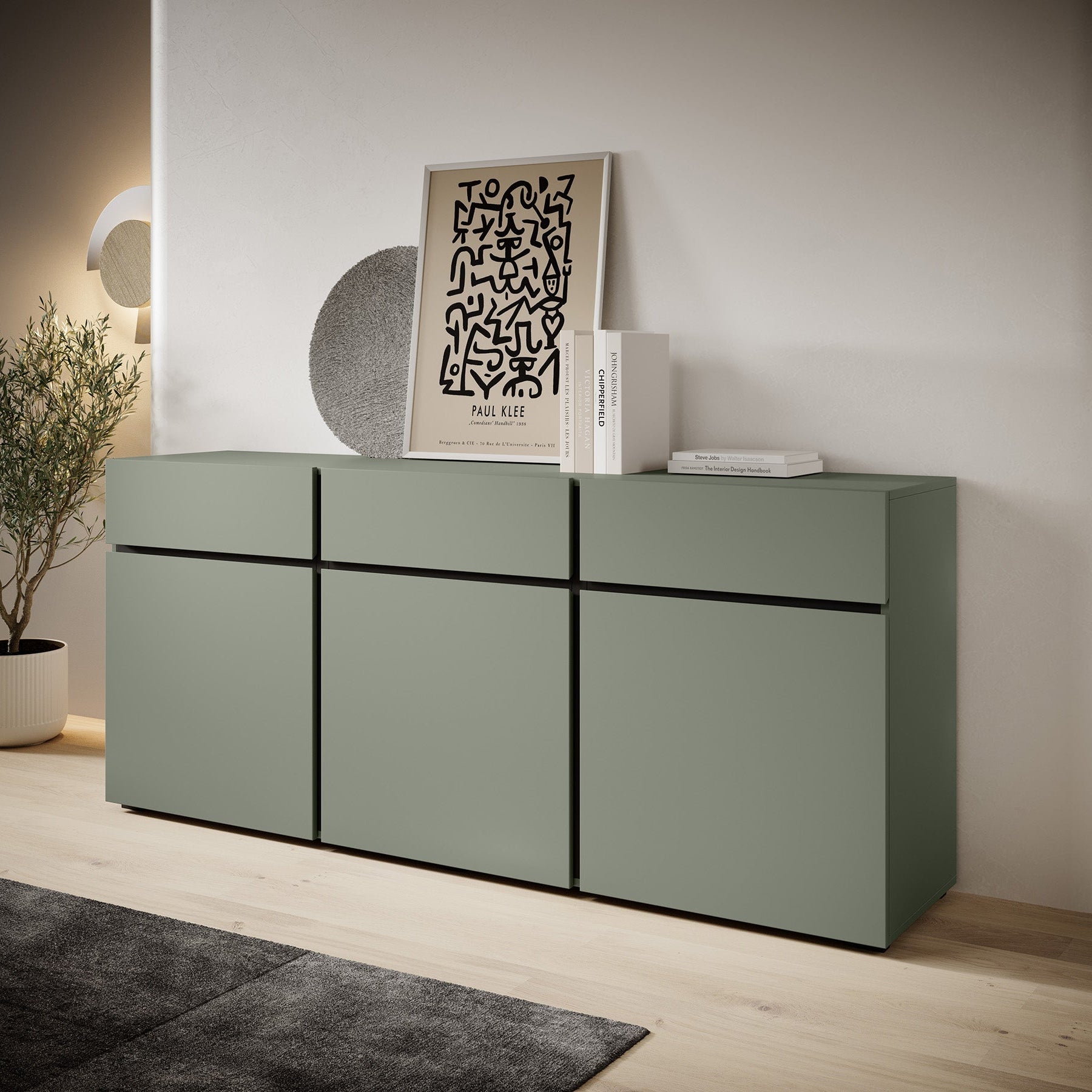 Cainan - Dressoir - Groen - 180x40x78 cm