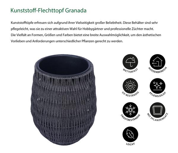 Dehner Kunststoff-Flechttopf Granada, rund,